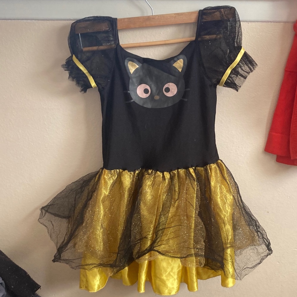 Sanrio Choco Cat Mesh Tulle Glitter Halloween Costume Fantasy Dress yellow Mediu
